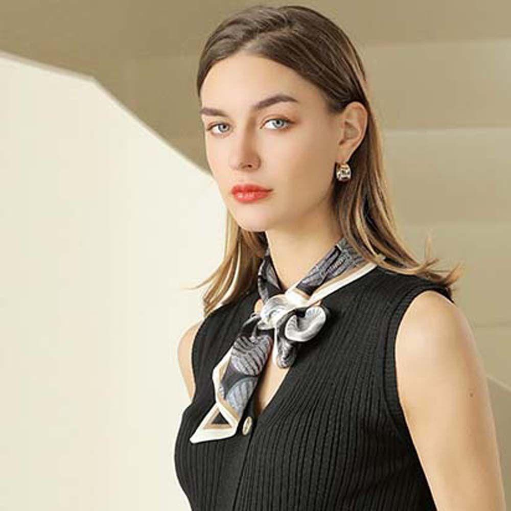 JARRED Khăn Choàng Cổ Bằng Lụa In Họa Tiết Thời Trang Dành Cho Nữ