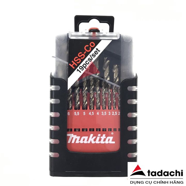 Bộ mũi khoan kim loại và Inox 1.0-10mm Hss-Co 5% Makita D-50463 (19 chi tiết/bộ) | Tadachi