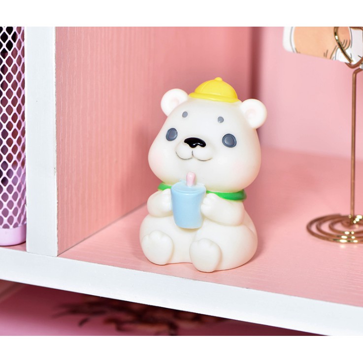 Búp bê gấu trắng và chim cánh cụt rỗng nhẹ thích hợp trang trí bánh, tiểu cảnh, terrarium, DIY