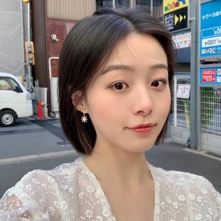 [Mã FASHIONTHU15 giảm 10K đơn 20K] Đôi Khuyên Tai Hình Bát Giác Đính Kim Cương Giả Thời Trang Cho Nữ