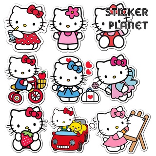 Bộ sticker HELLO KITTY chống thấm nước trang trí mũ bảo hiểm, đàn, guitar, ukulele, điện thoại laptop