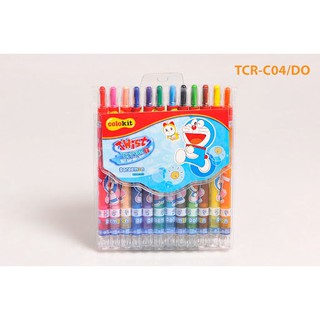 Bút sáp vặn 12 màu colokit doraemon tcr-c04/do