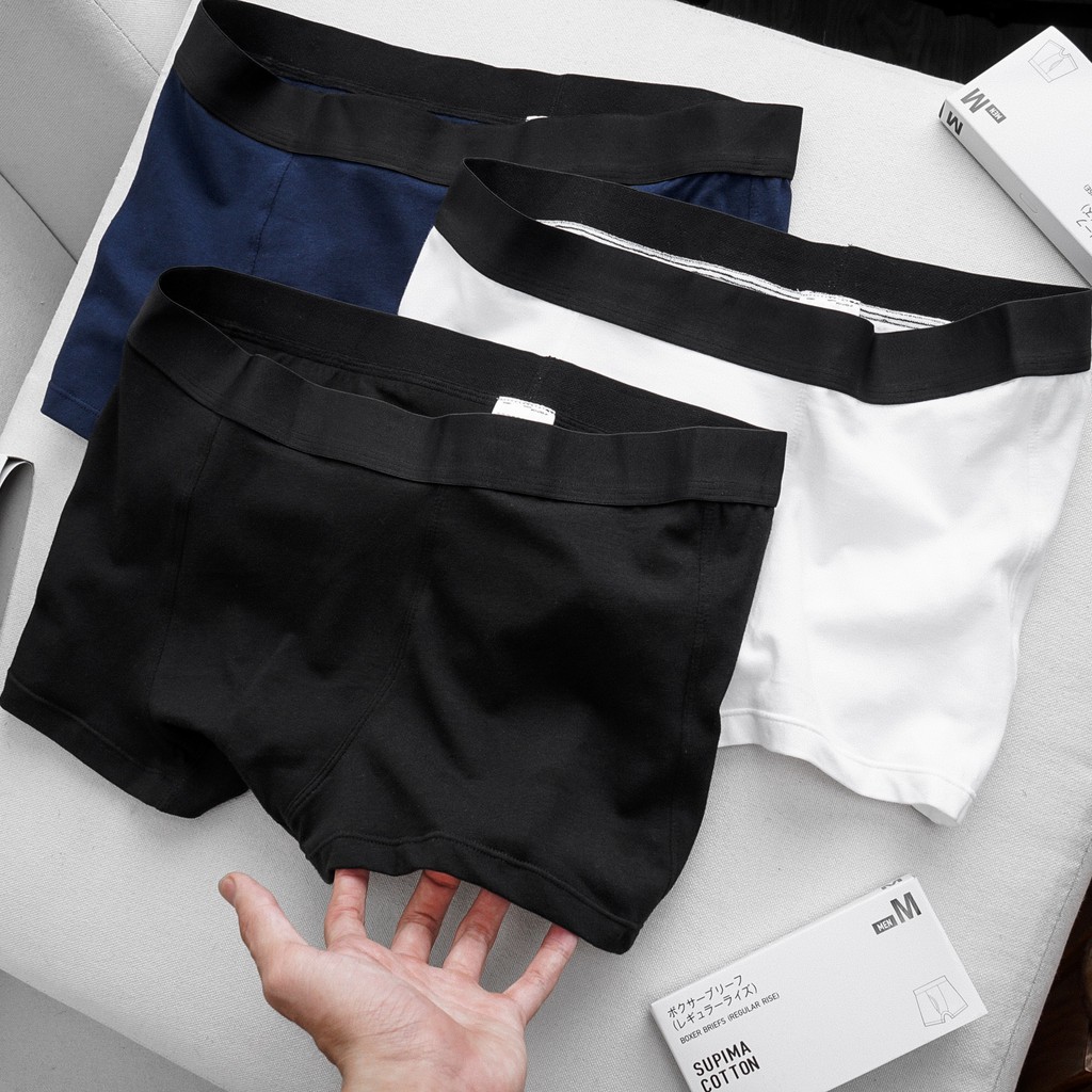 Quần Lót (Sịp) Nam BOXER UNIQLO ĐÙI Chất Vải Cotton 4 Chiều Cực Mịn Và Mát hàng xuất xịn chính hãng