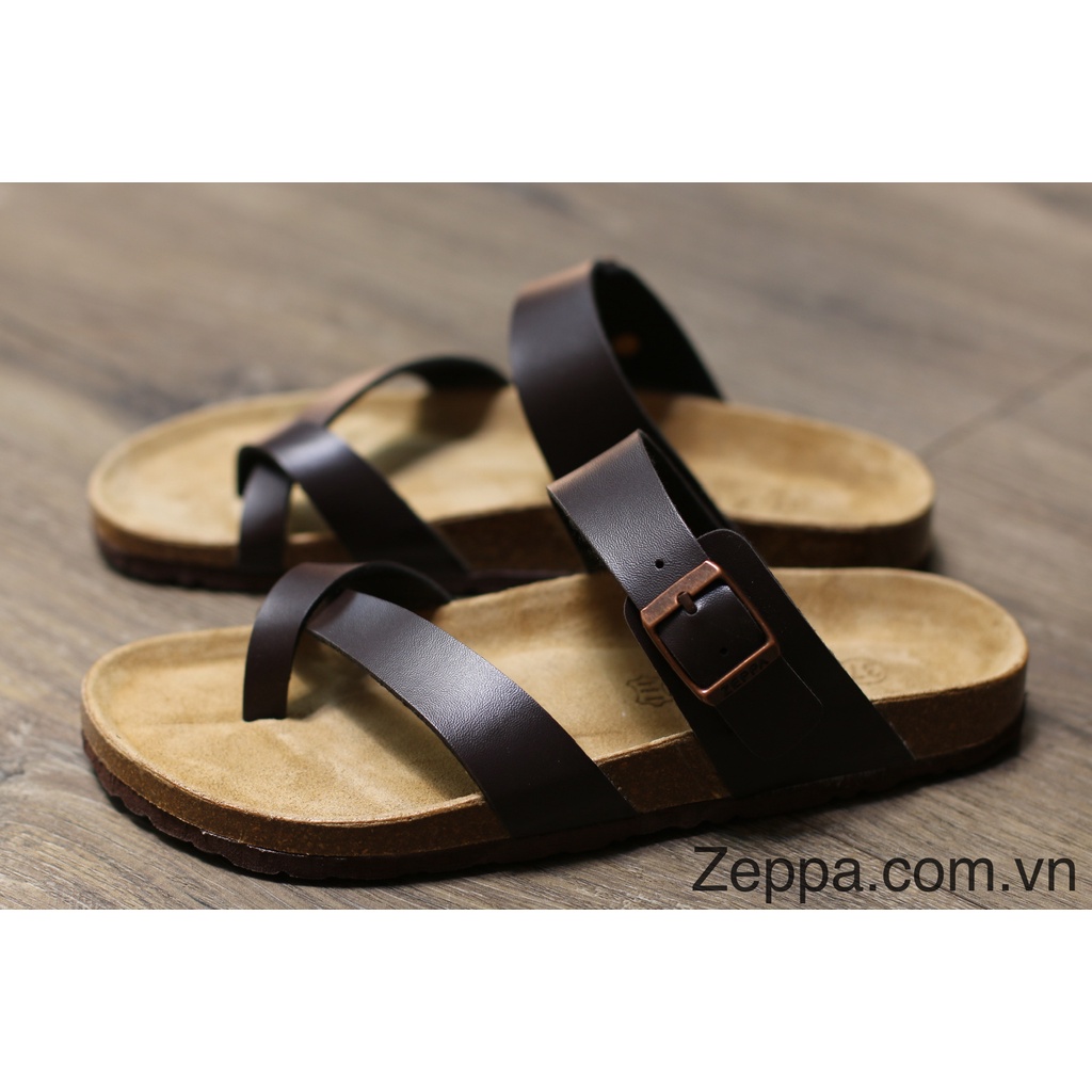 ZEPPA - Gian Hàng Chính Hãng - Dép đế trấu da PU nam &amp; nữ - Màu nâu - (Size: 35-46) PU15