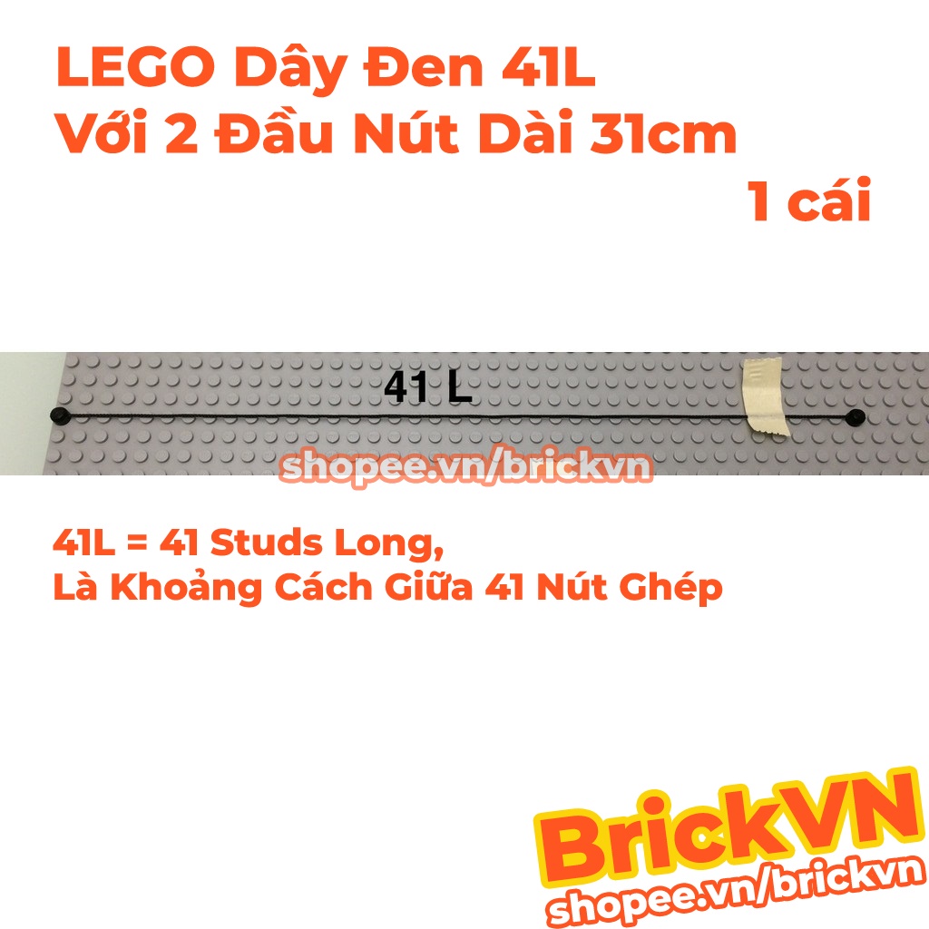 LEGO Dây Đen Với 2 Đầu Nút 41L Dài 31cm  ID 6096957 14224