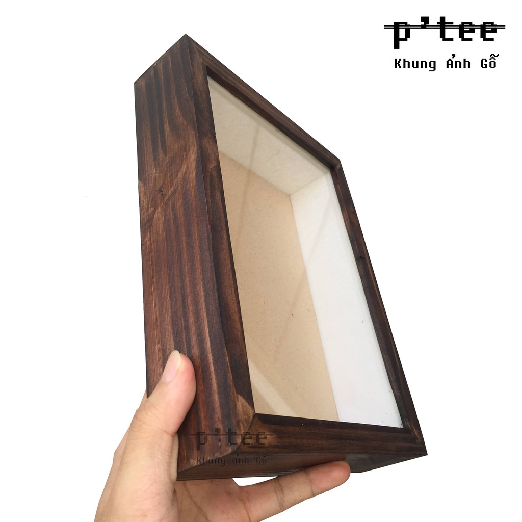 Khung ảnh gỗ Box-2 15x21 A5 - Khung hình gỗ thông trang trí handmade - Wooden Frame by Tiệm Khung P'Tee
