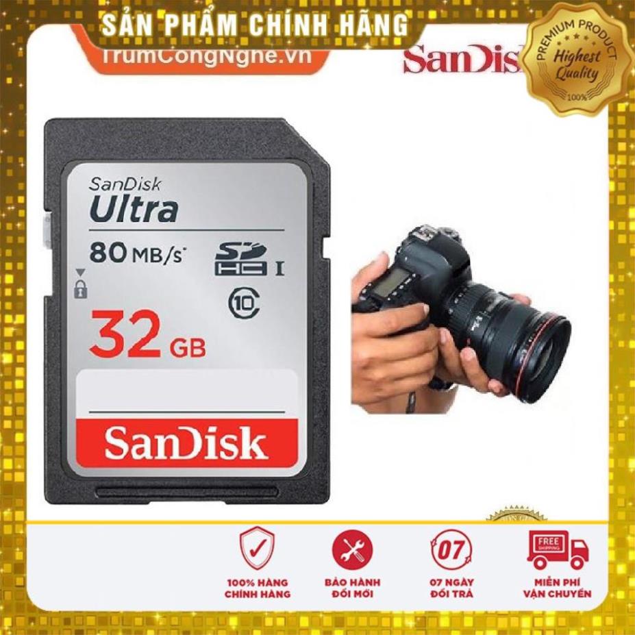 (giá khai trương) [BH 5 năm] Thẻ nhớ Máy ảnh SD 32GB Ultra Class10 UHS-I 80MB/s giá rẻ