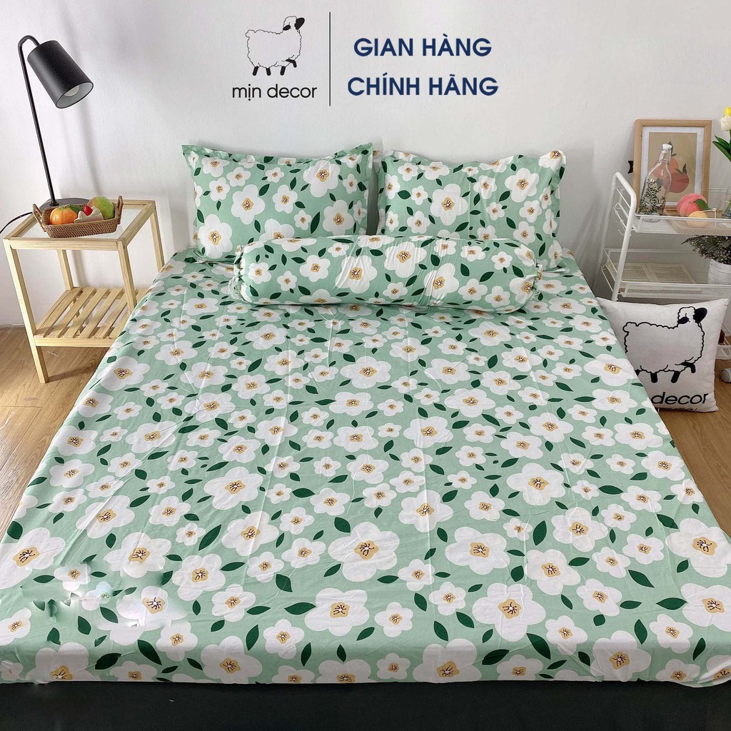 [Mã LIFEXANH03 giảm 10% đơn 500K] Bộ ga gối cotton 3D mềm mại MỊN DECOR nhiều mẫu mã đa dạng