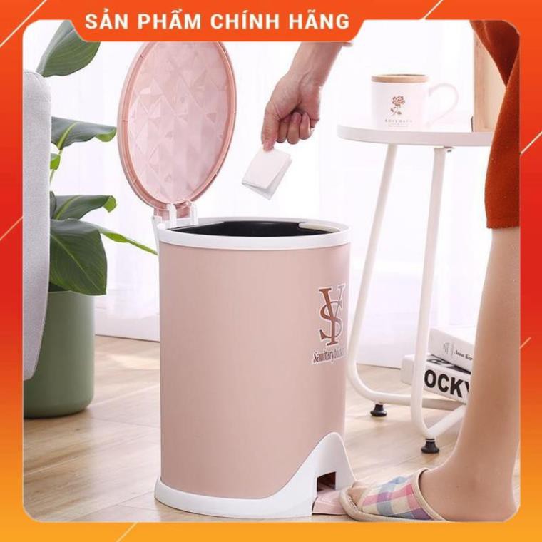 CHÍNH HÃNG - Thùng rác vuông nhựa đạp chân YS-1919,thùng rác,bật rác văn phòng đạp chân cao cấp