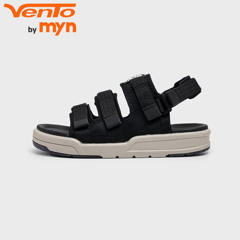 [Freeship] Sandal Vento Nam Nữ NV1001  Màu đen đế ghi - Chính hãng - 3 quai, đế công nghệ IP - tháo quai sau thành dép