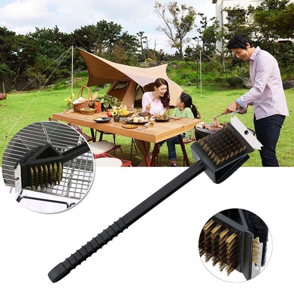Bàn Chải Nướng Bbq Với Tay Cầm Dài Bằng Dây Đồng Tiện Dụng
