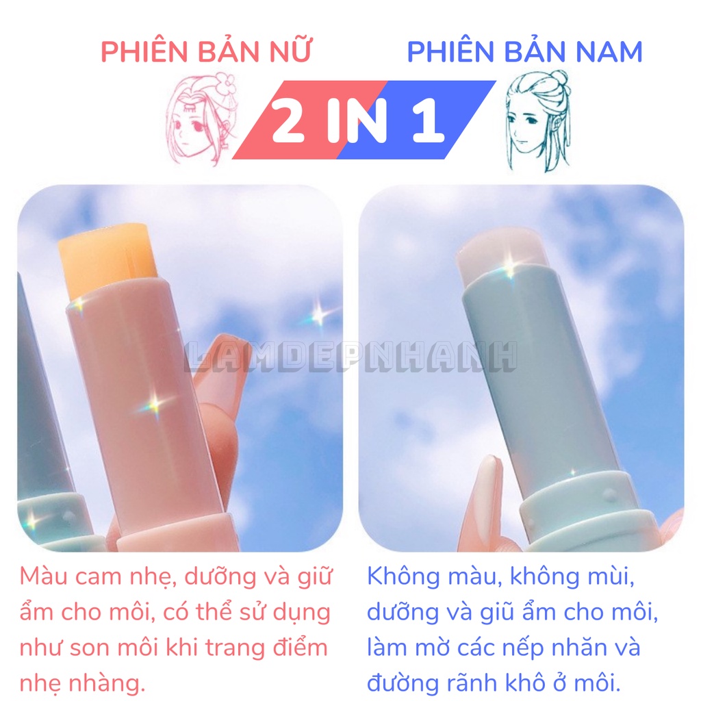 Set 2 Son Dưỡng Ẩm, Làm Mềm và Nuôi Dưỡng Tế Bào Môi - Dành Cho Cặp Đôi - Son dưỡng môi tình yêu