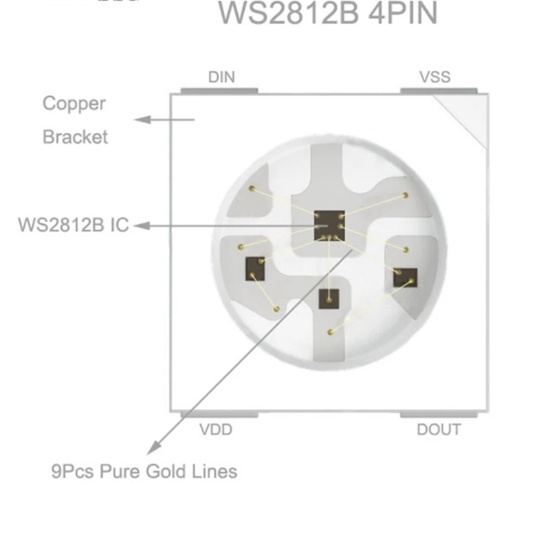 100 Chip Đèn Led Ws2812B Rgb 5050smd Ws2812 Pixels Dc 5V