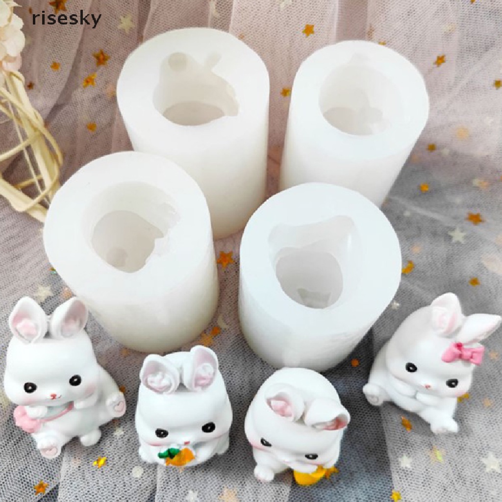 Khuôn Silicone Làm Bánh / Xà Phòng Hình Thỏ 3D DIY ♨Trên đó