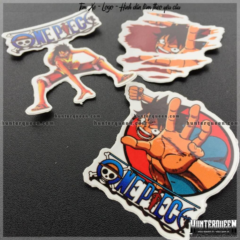Bán lẻ hình dán Monkey D. Luffy. Decal Sticker chống nước. One piece Mũ Rơm