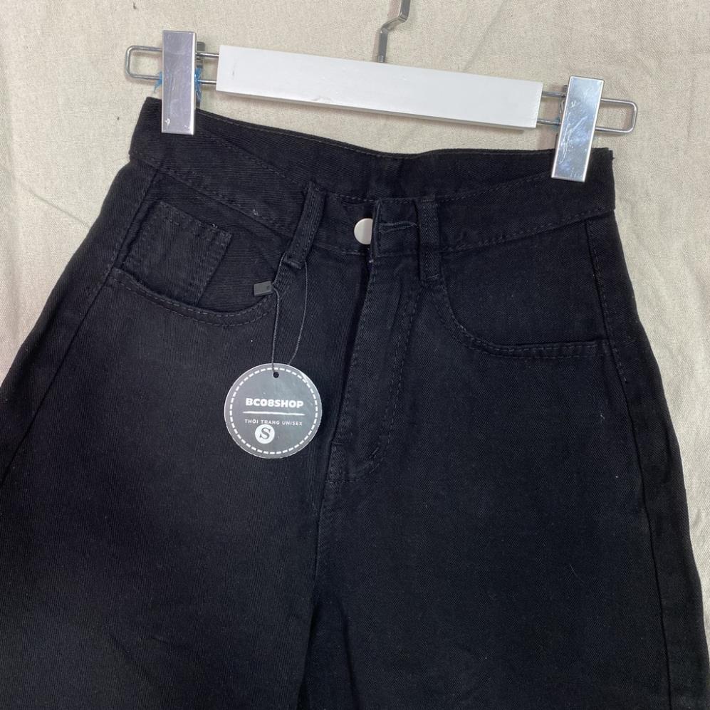 Quần Jean Ngố Ống Rộng Lưng Cao màu Đen Phong cách Ulzzang BC340 | BigBuy360 - bigbuy360.vn
