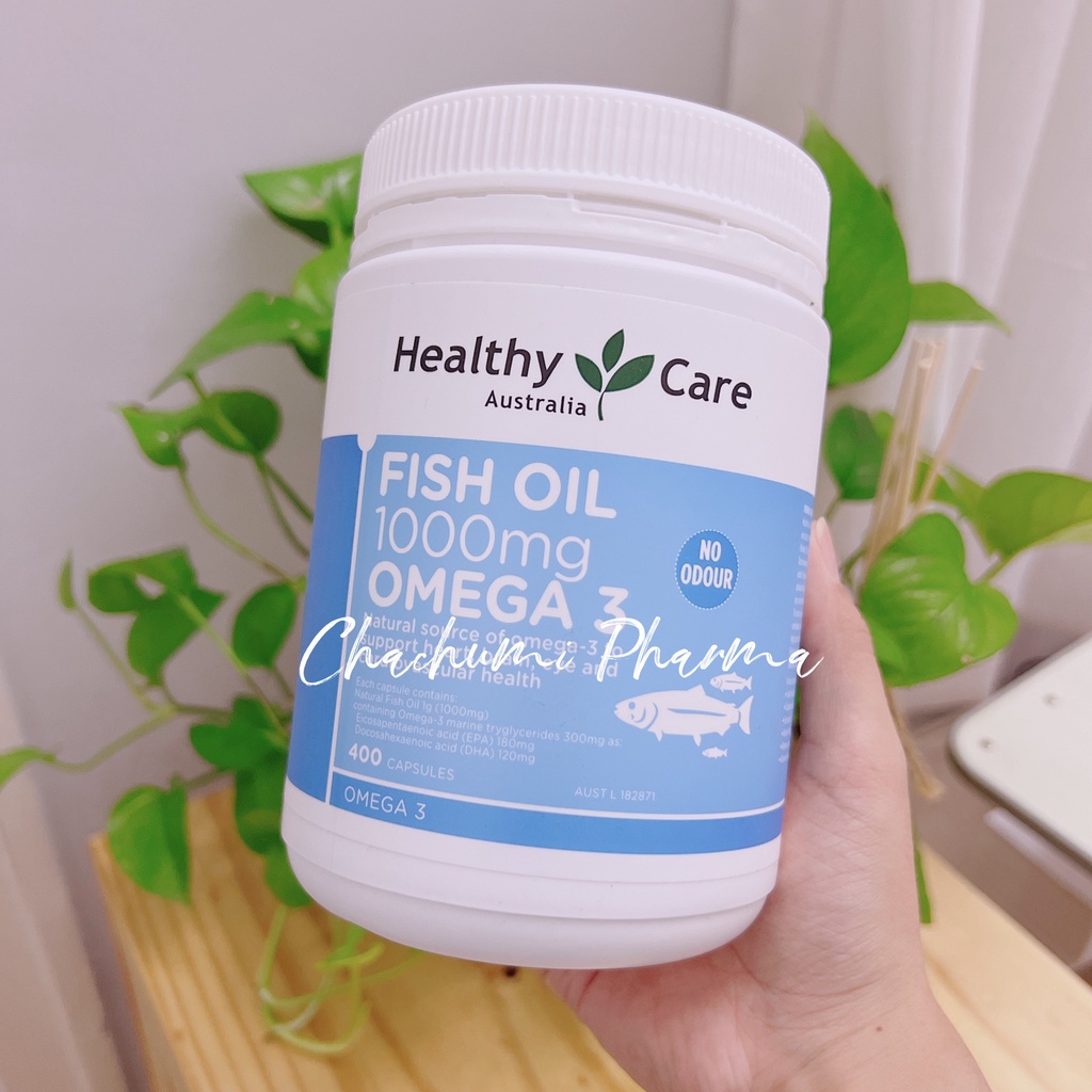 Dầu cá tự nhiên Fish Oil Healthy Care Omega-3 1000mg 400 viên của Úc