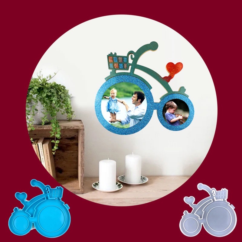 Khuôn Silicone Làm Khung Ảnh Hình Xe Đạp Độc Đáo