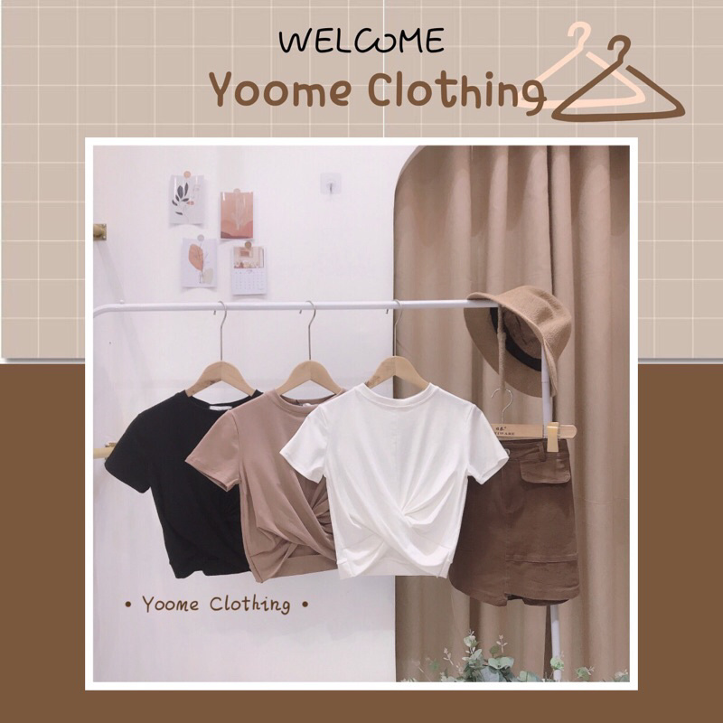 Áocroptop xoắn eo chất cottonzip dày dặn co giãn đa chiều cho nữ Yoomeclothing[ ẢNH THẬT SHOP CHỤP ]