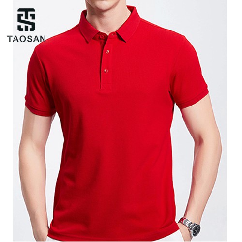 Áo Polo Nam vải cá sấu chất cotton trơn basic thoáng mát, Áo Thun có cổ bẻ unisex Taosan