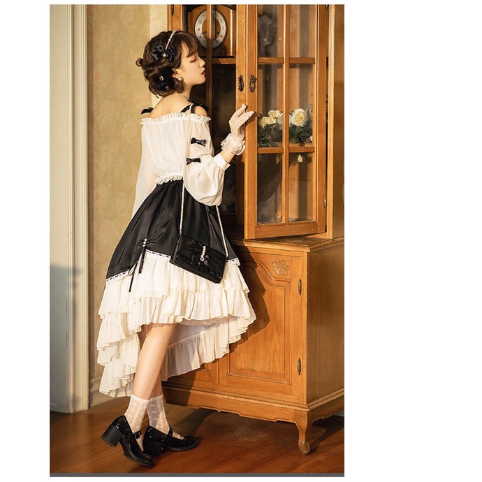 YAS0794-Váy Lolita thiết kế vạt chéo chiffon