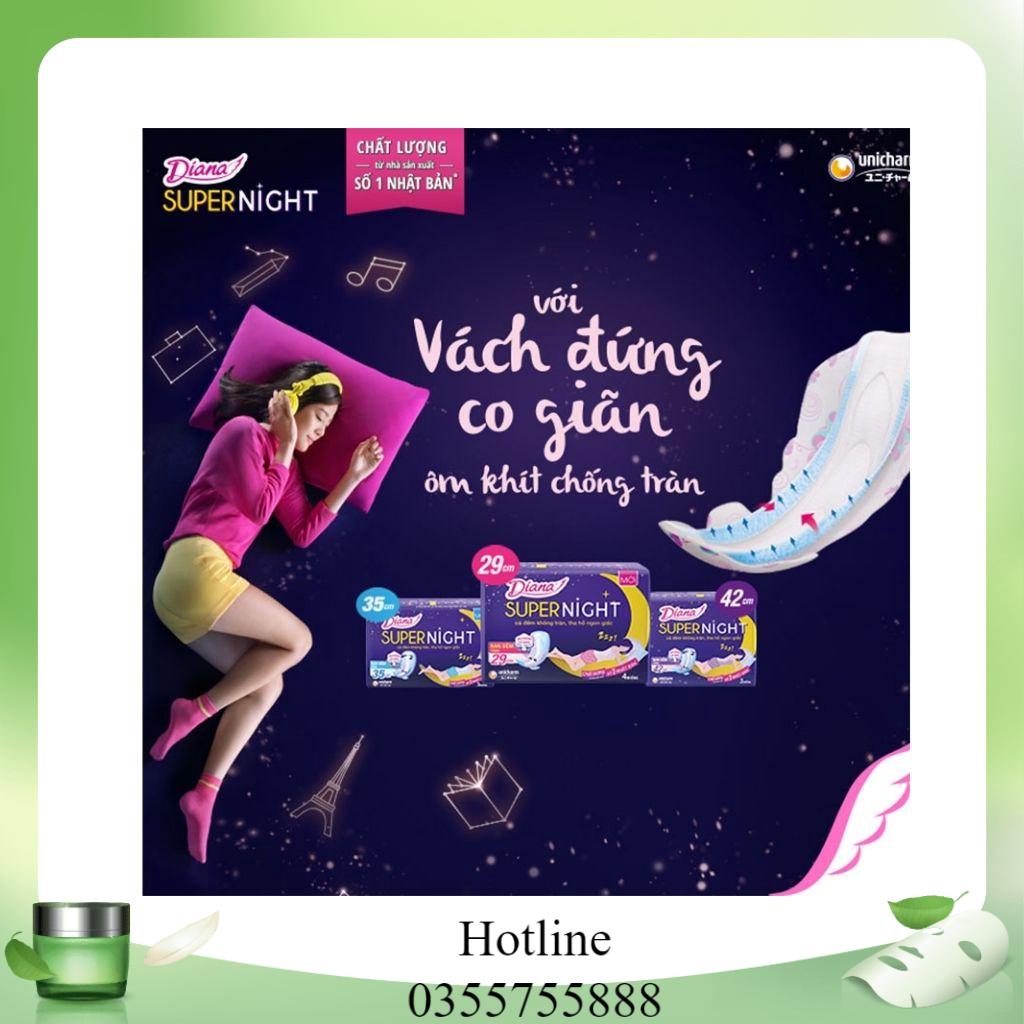 Lốc 6 Băng Vệ Sinh Diana Ban Đêm Siêu Thấm 29cm
