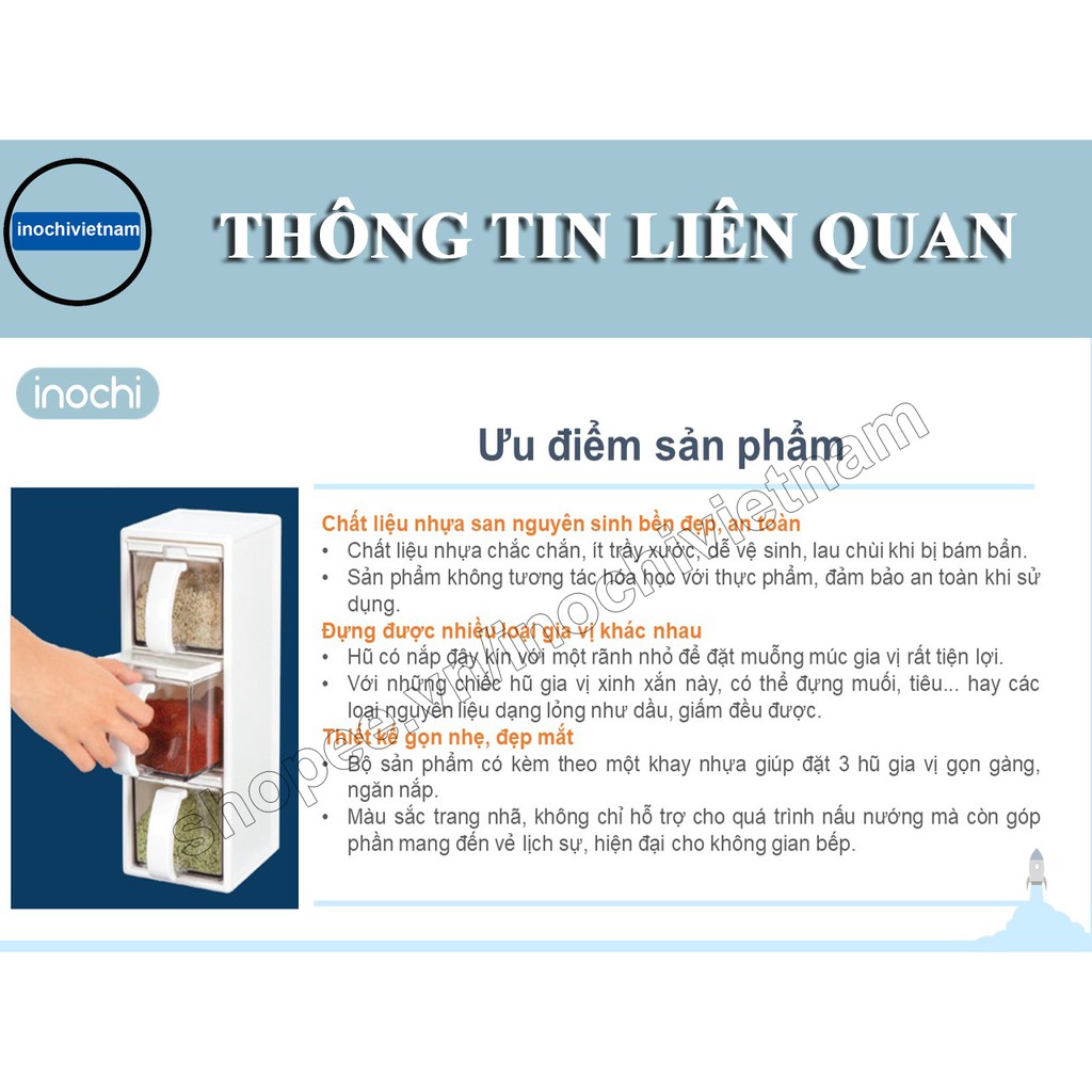 Hũ Đựng gia vị,Hộp đựng gia vị nhà bếp Cao Cấp Yoko Nhật Bản thông minh Kháng Khuẩn Nắp Kín Sắp Xếp Linh Hoạt BGVIN