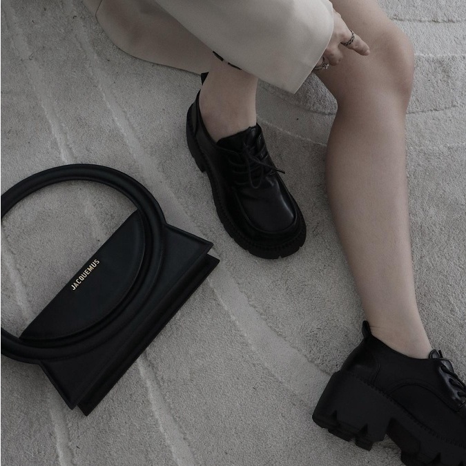 25 STUDIO Giày Oxford nữ đế cao mũi tròn 7 phân Loafer