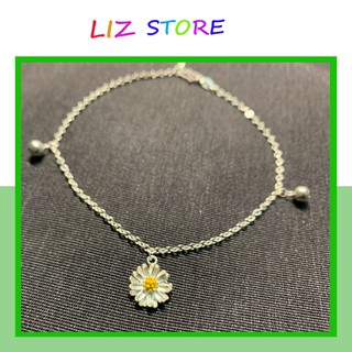 Vòng chân hoa cúc họa mi💝freeship💝lắc chân cúc họa mi bạc ta
