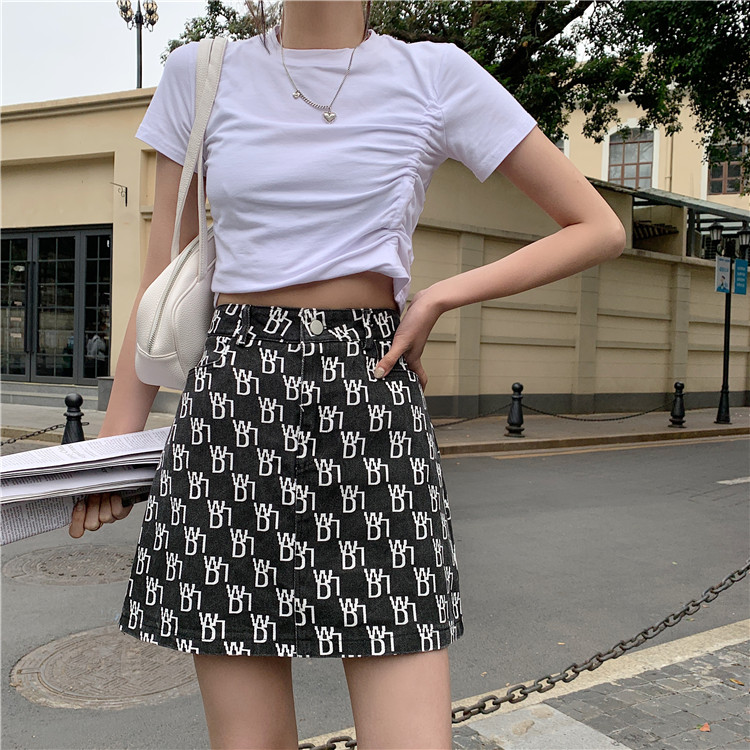 Chân Váy Jean Chữ A Lưng Cao Phong Cách Hàn Quốc Cho Nữ | BigBuy360 - bigbuy360.vn