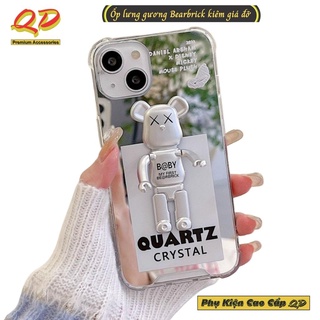 Ốp lưng iphone gương bóng cao cấp Bearbrick - Ốp điện thoại Iphone gấu Bearbrick 3D nổi cho iphone 6-13Promax - QD