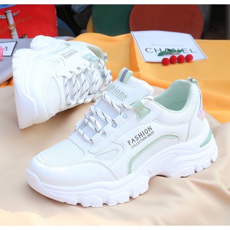 Giày Thể Thao/Giày Nữ Hai Màu Trắng Hồng và Trắng Xanh Siêu Cá Tính Thương Hiệu Sport &Co Chính Hãng Chất Lượng