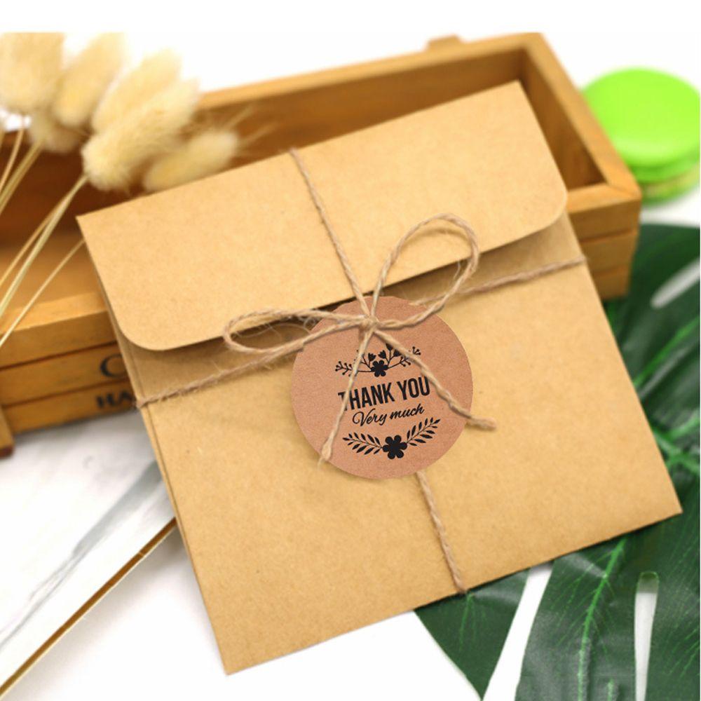 Set 100 Nhãn Giấy Tròn In Chữ Handmade Dùng Để Trang Trí Túi Bánh