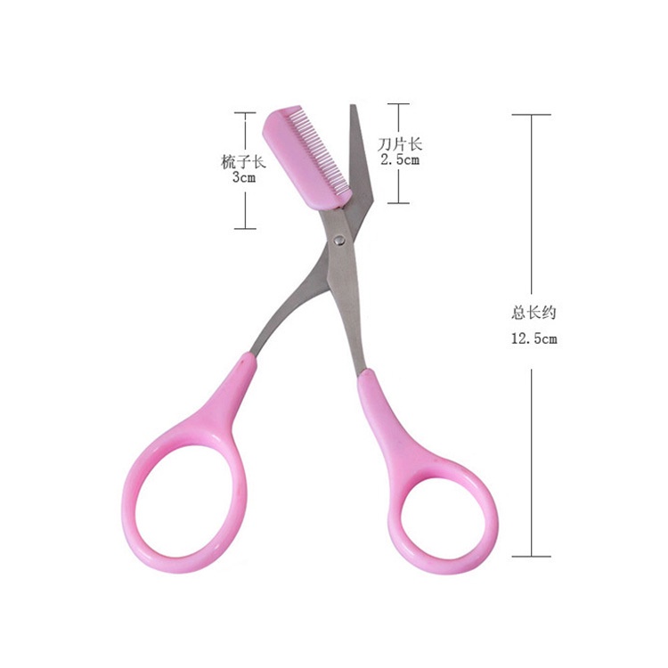 [Hàng mới về] Kéo tỉa lông mày bằng thép không gỉ kèm lược thay thế tiện dụng