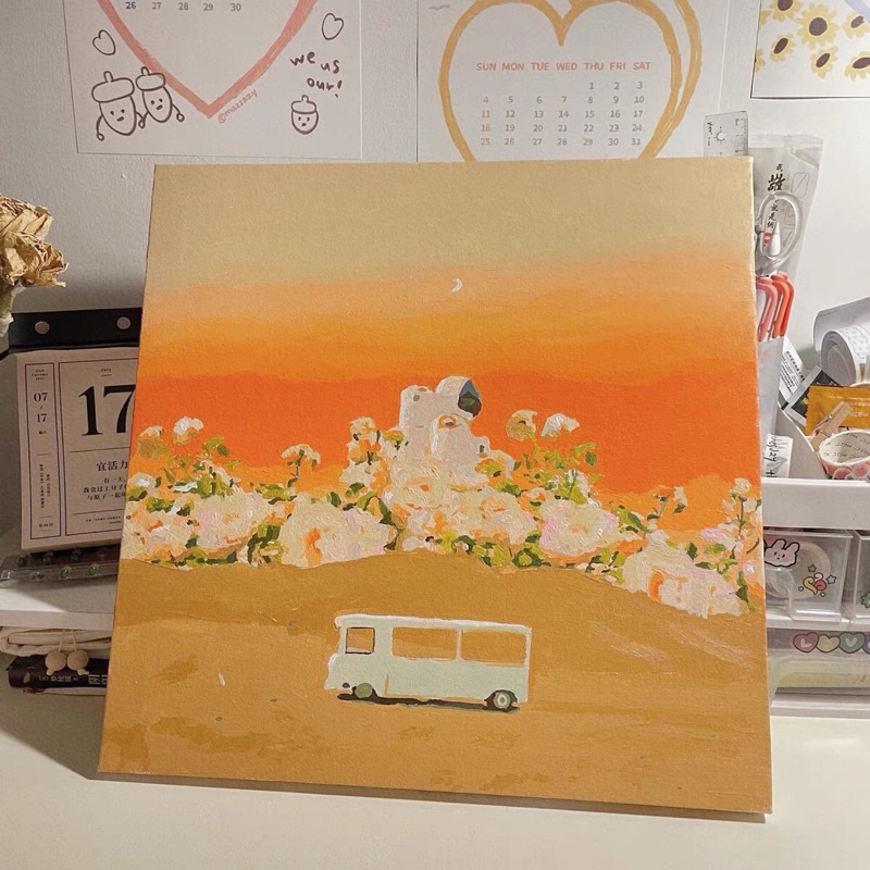 Tranh Sơn dầu số hoá Phi Hành Gia - Tranh tone pastel