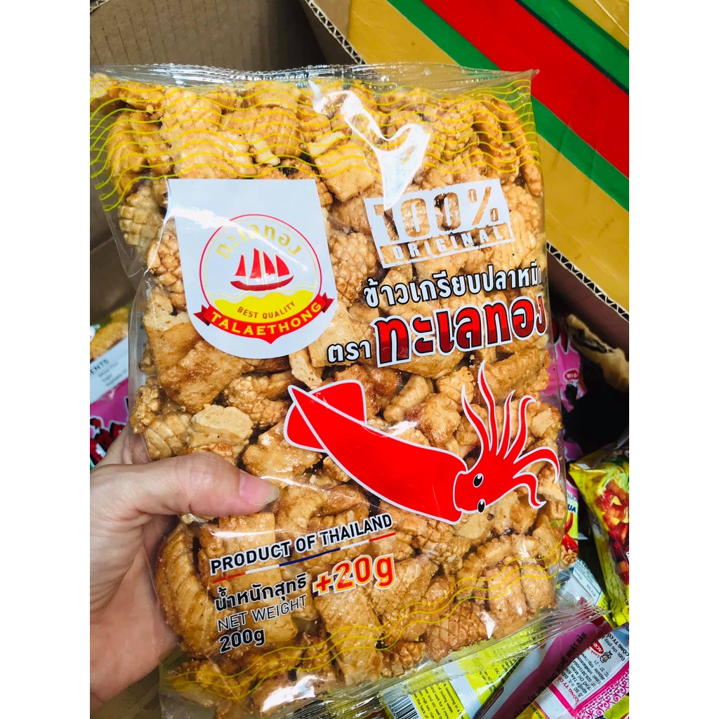 Bánh snack thái gói 200g mặn mặn ngọt ngọt không cay cho bé ăn được ạ