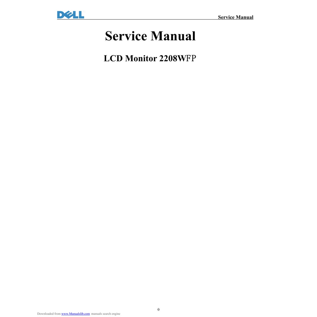 Hướng dẫn sửa chữa và sơ đồ màn Dell 2208WFP