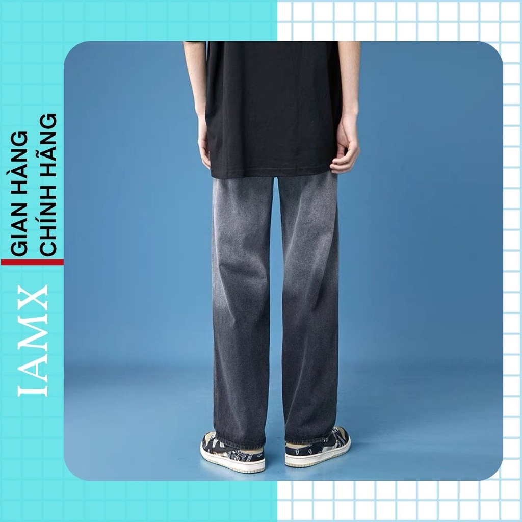 Quần jean xám nam IAMX dáng baggy ống suông rộng mã TT01 vải jeans bò cao cấp