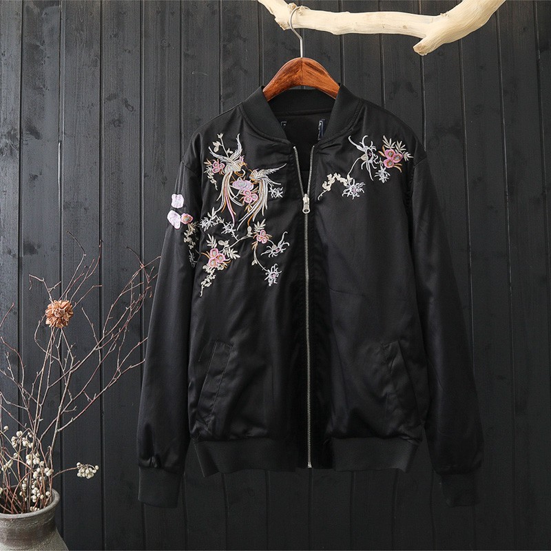 Áo khoác bomber thêu, áo bomber thêu  2 lớp cực đẹp