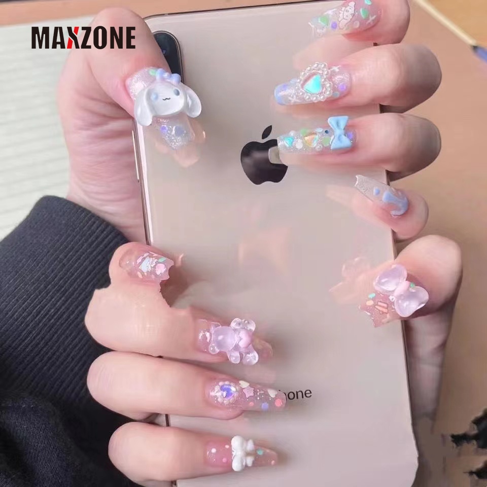 SANRIO Sticker Dán Móng Tay Hình Búp Bê Hoạt Hình 3D Dễ Thương