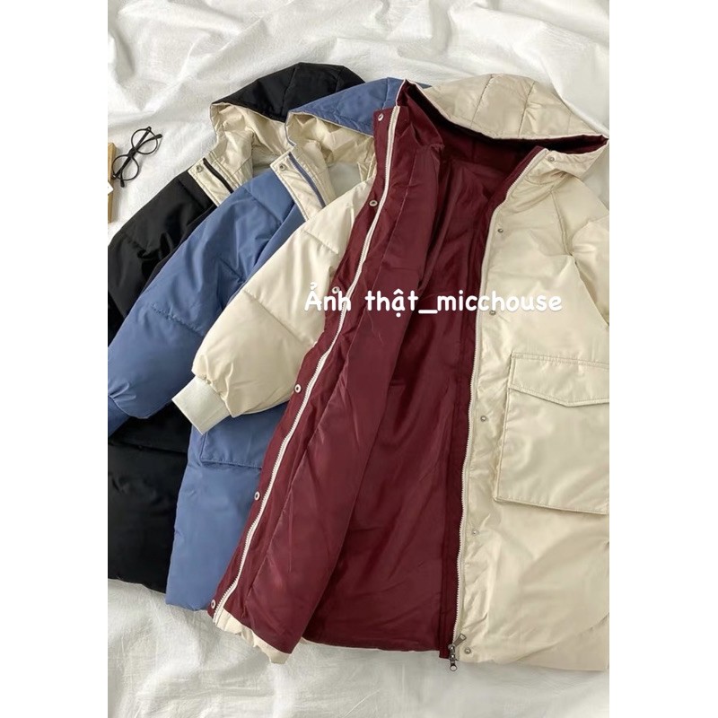 Order | Áo khoác phao dáng dài có mũ (sẵn trắng, M) | BigBuy360 - bigbuy360.vn