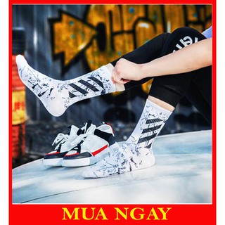 Tất nam cổ cao off white tia lửa điện cực chất t1 siêu êm