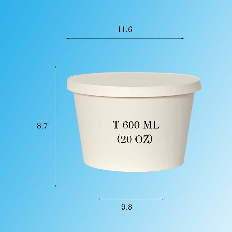 Tô giấy 20 oz cao cấp ( tô giấy 600 ml) - LỐC 50 CÁI