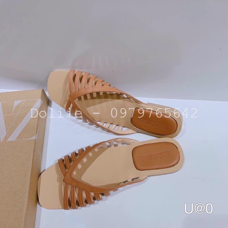 DÉP LÊ NỮ DOLIIE THỜI TRANG QUAI NGANG RỌ MŨI VUÔNG 1CM ĐẾ XẸP