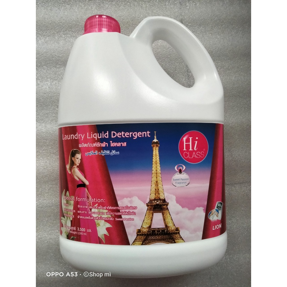 (Giảm 9k)(Hàng chính ngạch) Nước giặt xả HI-CLASS xuất xứ Thái Lan Can 3500ml 3 hương thơm