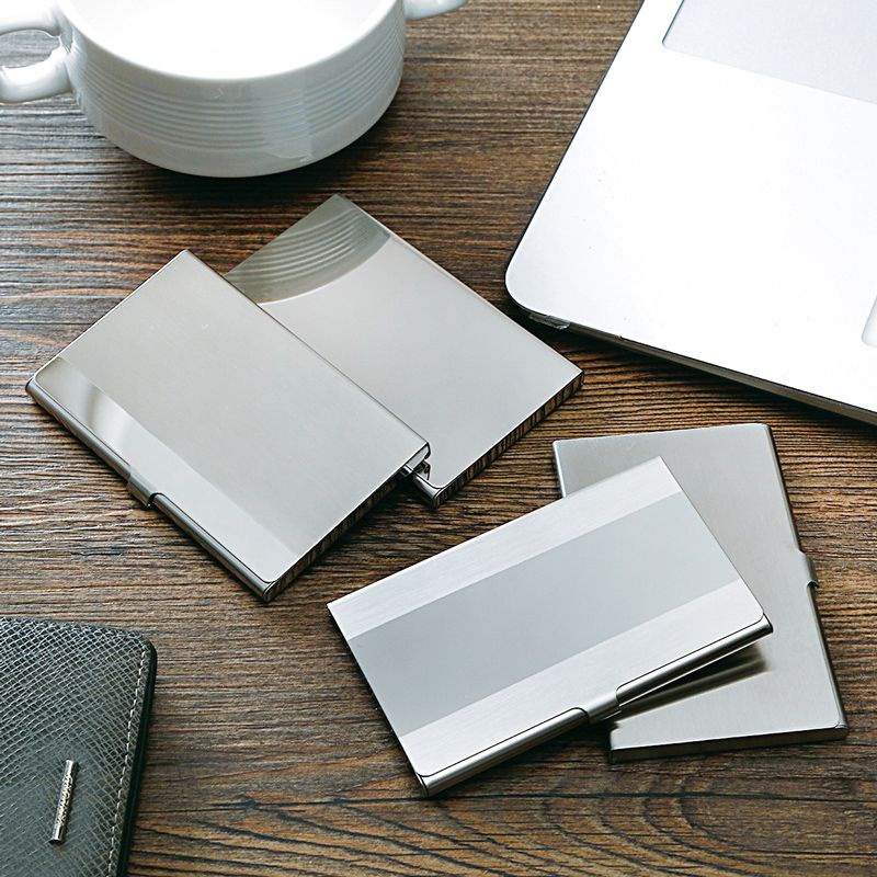 Ví đựng thẻ ID bằng thép không gỉ màu bạc