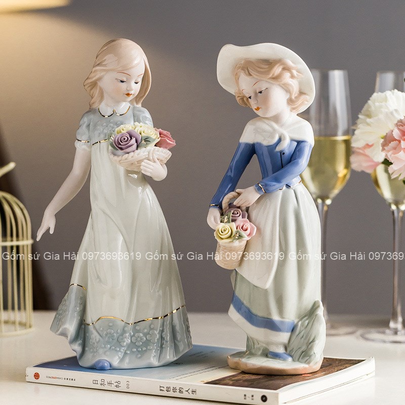TƯỢNG CÔ GÁI PHONG CÁCH CHÂU ÂU 20-30cm