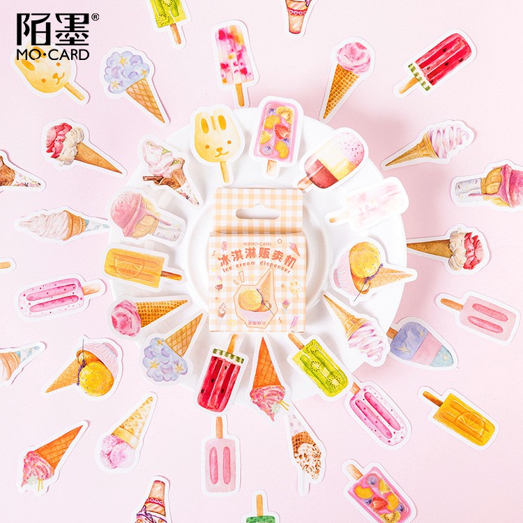 Bộ sticker/ Hình dán Hình Các Loại Kem (45 Hình)