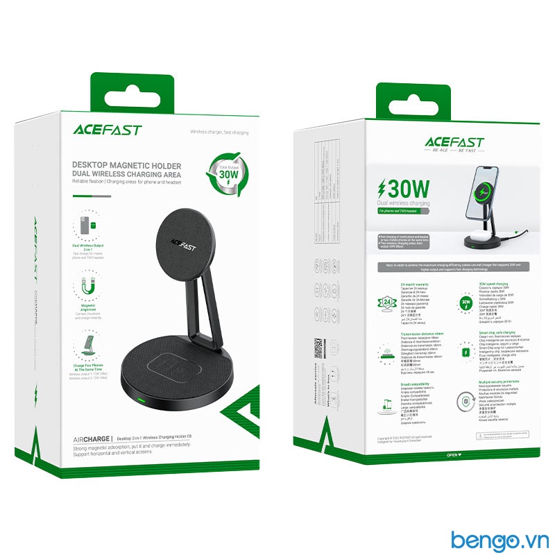 Sạc Không Dây Kèm Giá Đỡ 2 In 1 30W ACEFAST - E8