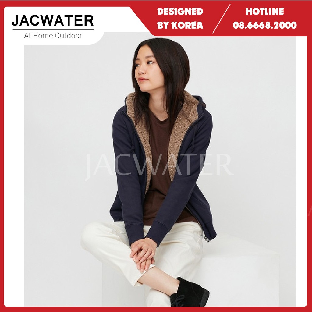 Áo khoác hoodie nỉ nam nữ lót lông có mũ cản gió giữ ấm mùa đông JACWATER V520 | BigBuy360 - bigbuy360.vn